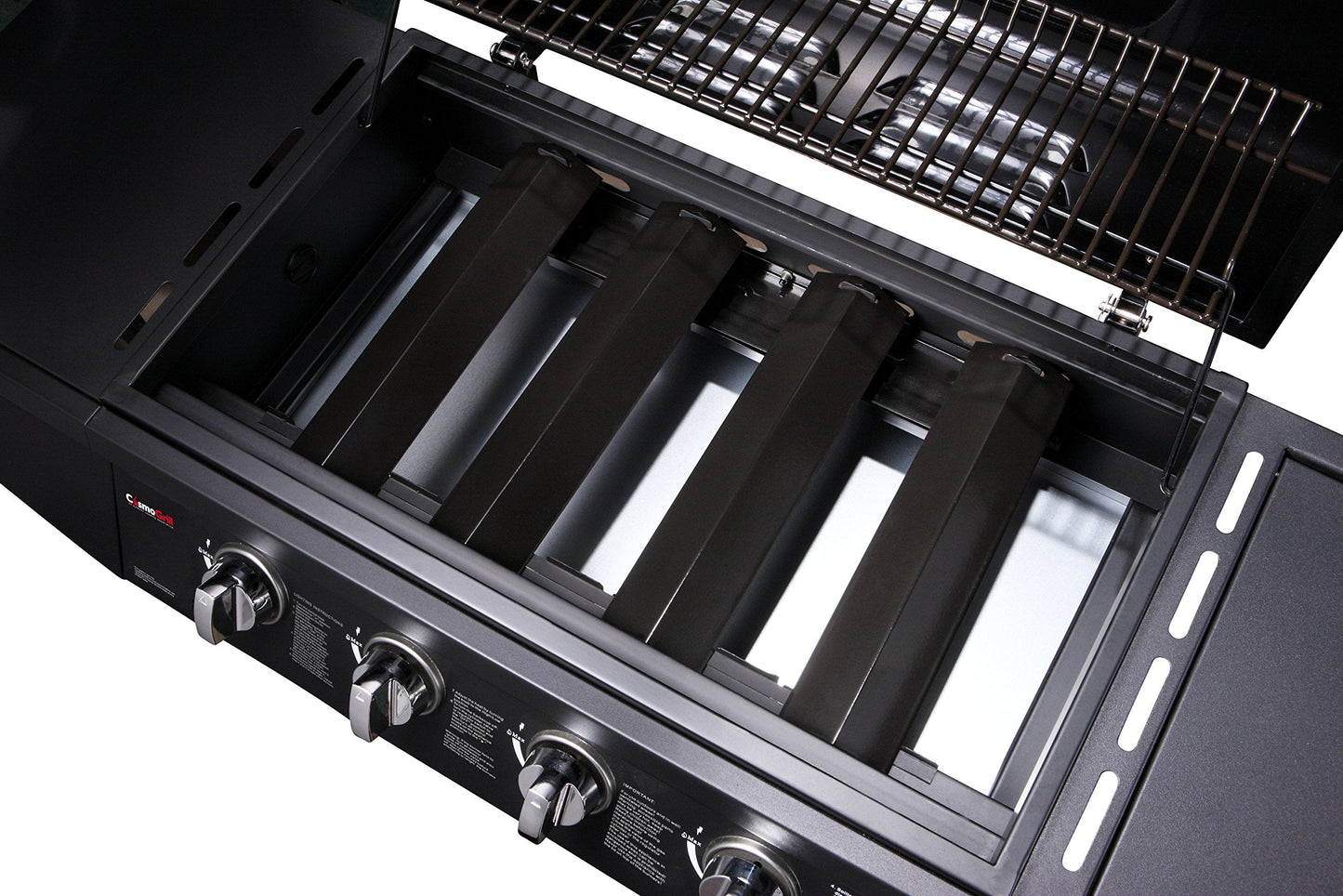 CosmoGrill Original 5 Gas Burner 4+1 Garden Grill, Steel Warming Rack, Side-Burner, Storage & Built-in Temperature Gauge for Home Garden Party Outdoor Cooking