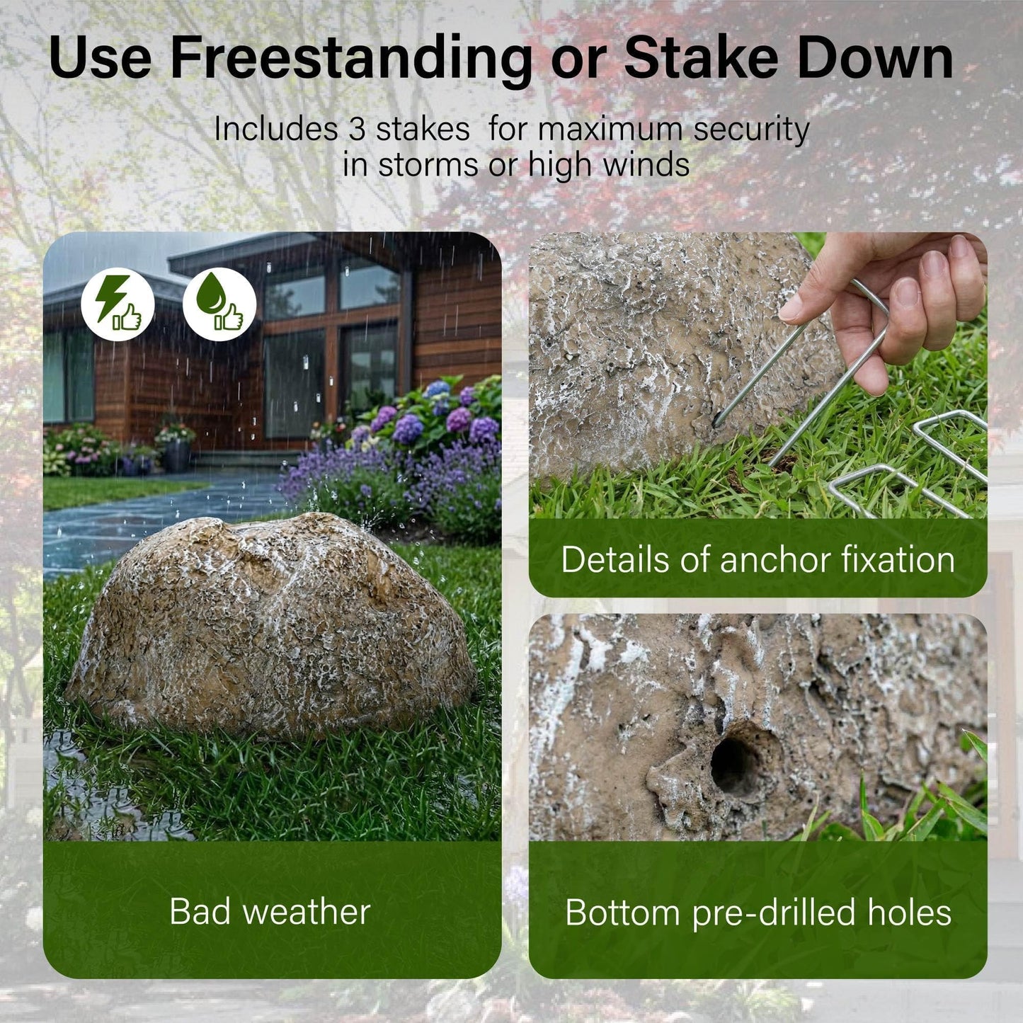 NUPICK Small Fake Rock Cover, Gray Artificial Landscape Rocks for Sprinkler Valves, 13"x10"x5" Lightweight & Durable Outdoor Decorative Stones for Garden, Pipeline, Patio, Poolside & Porch