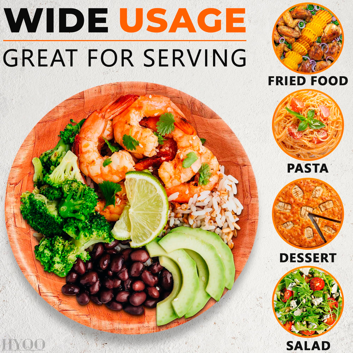 Wooden Salad Bowl Set of 6 – 7.9"x2" Wooden Bowls for Food, Lightweight Design with Smooth Finish, Easy to Clean & Stack – Wood Bowl for Salads, Fruit, Snacks, Desserts, Pasta Sides, Party & Brunch
