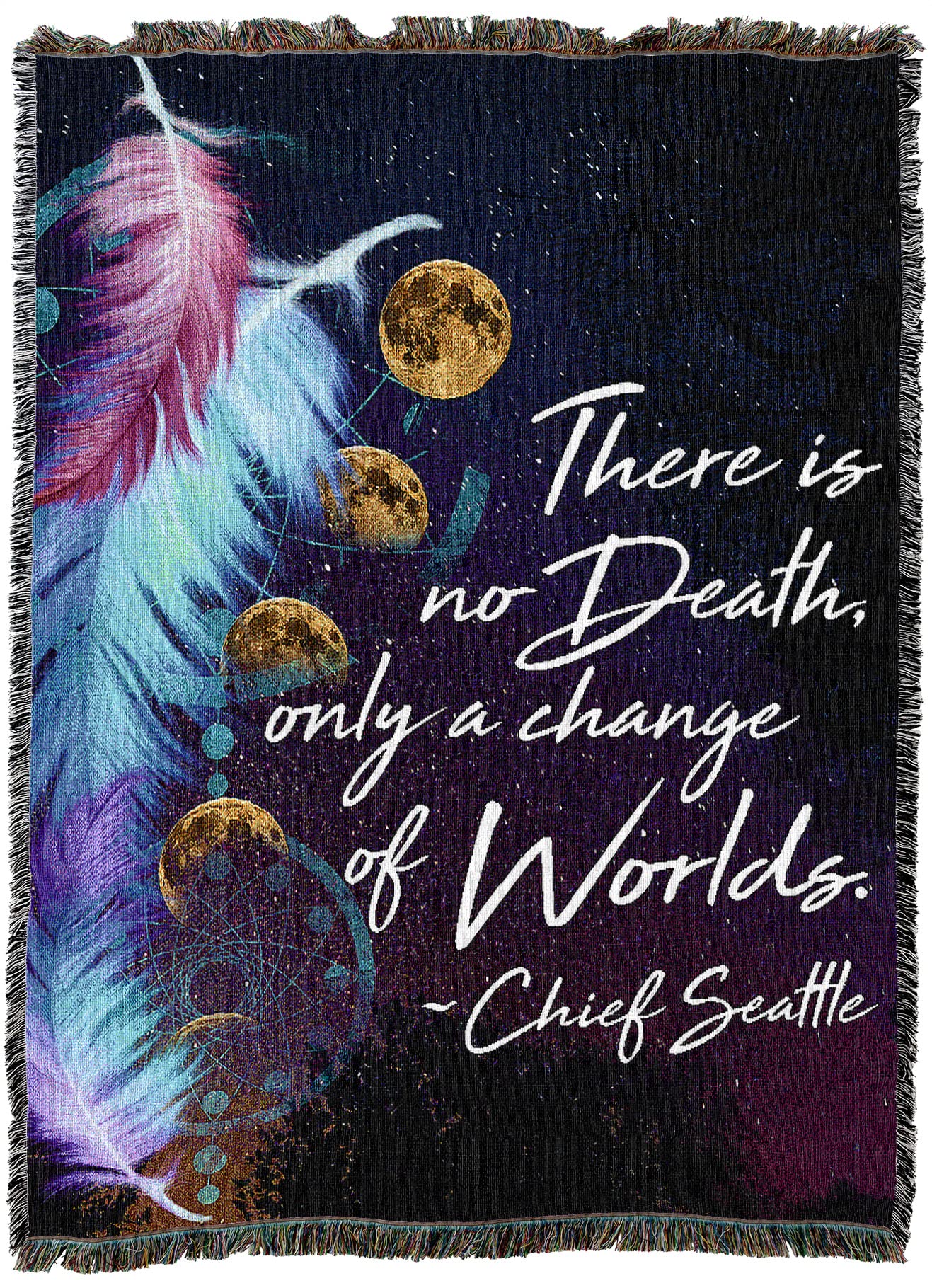 Pure Country Weavers There is No Death Only A Change of Worlds Blanket Sky Chief Seattle - Sympathy Bereavement Gift Tapestry Throw Woven from Cotton - Made in the USA (72x54)