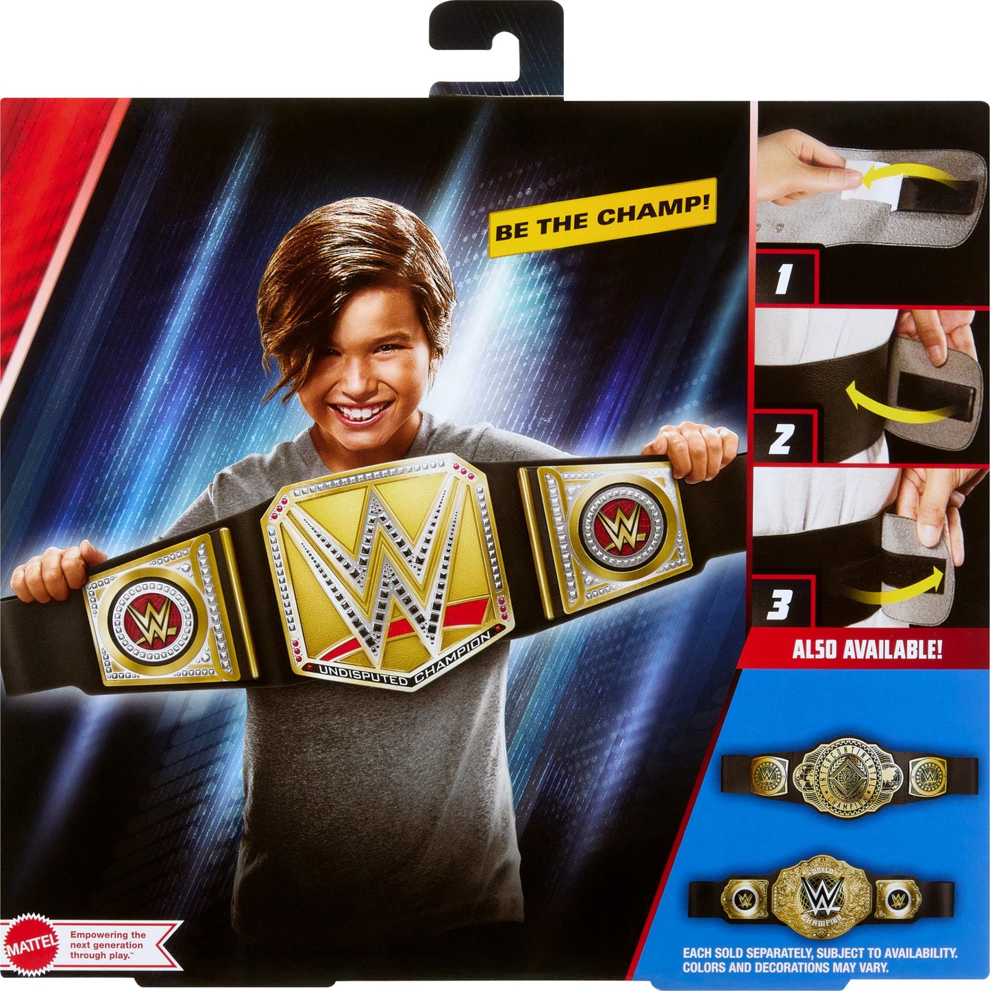 Mattel WWE Championship Title, Undisputed WWE Universal Championship Role-Play & Costume Accessory, Wearable Leather-like Belt 3+ Feet with One-Time Adjustment, HYJ35, Black