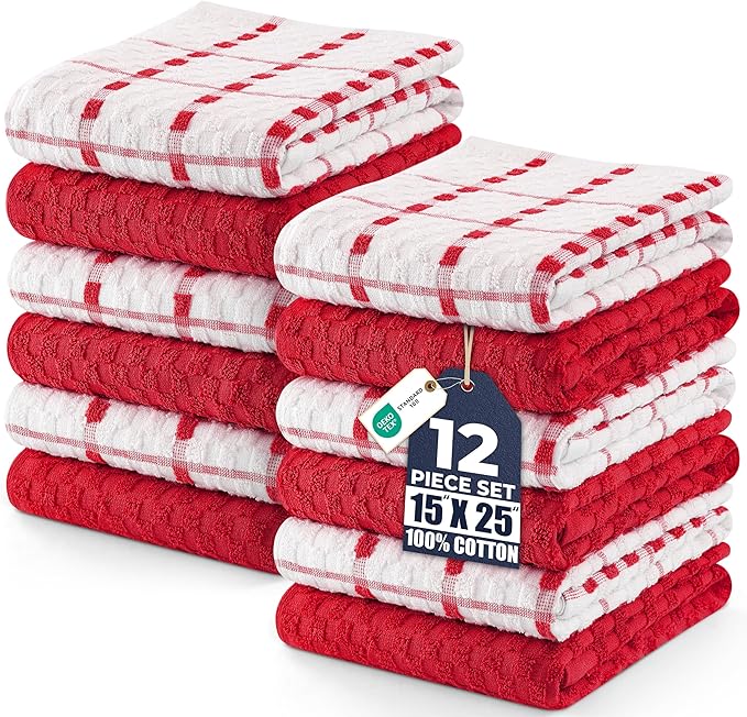 Utopia Towels - Kitchen Towels 12 Pack, 15 x 25 Inches, 100% Ring Spun Cotton