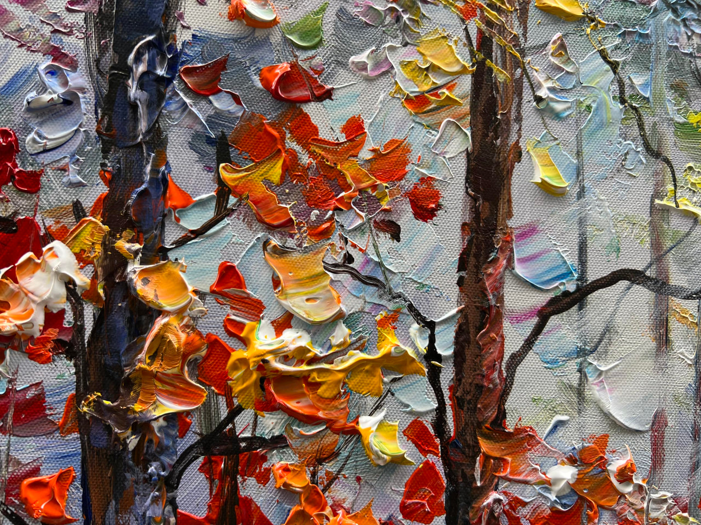 Diathou Art Forest Landscape Oil Painting Modern Abstract Art wall Decoration 24x48 inches