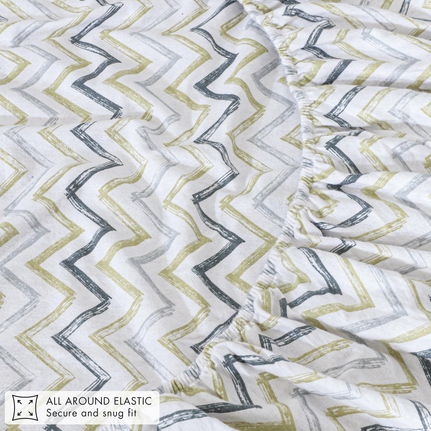 ZOYER Flannel Sheets Twin XL Size - 100% Cotton Double Brushed Twin XL Sheet Sets, Deep Pockets 16 Inches, All Seasons Breathable & Extra Soft Bed Sheets, Warm & Cozy, 3 Piece, Zig & Zag