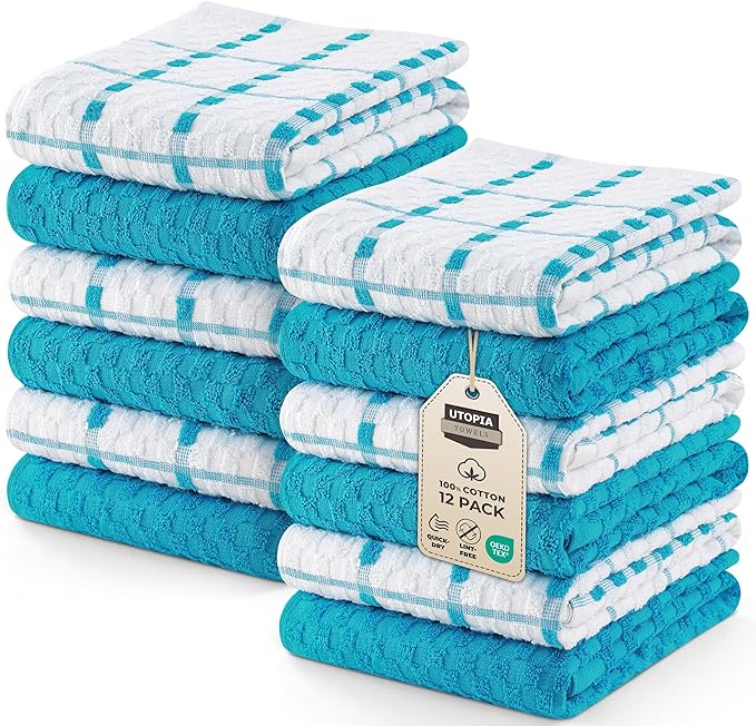 Utopia Towels - Kitchen Towels 12 Pack, 15 x 25 Inches, 100% Ring Spun Cotton