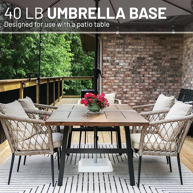 US Weight 40 Pound Umbrella Base - Weighted Umbrella base For Use With Patio Table – Heavy Duty Base- Made in the USA
