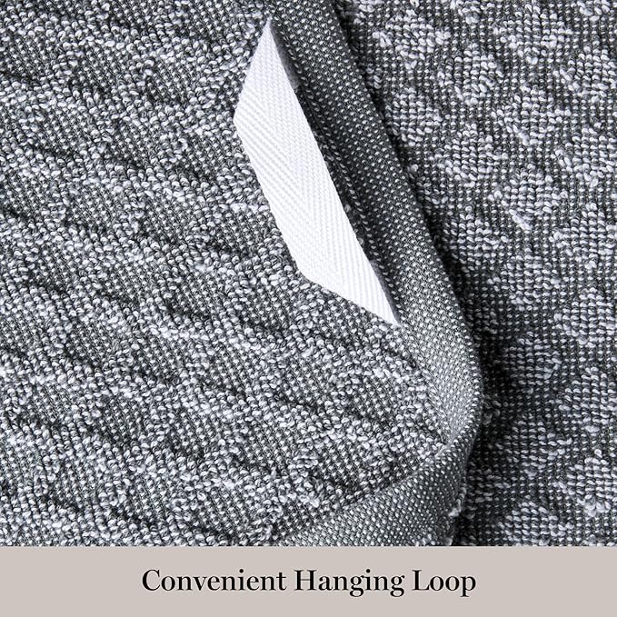 Martha Stewart Honeycomb Chambray Textured Kitchen Towel 4-Pack Set, 100% Cotton