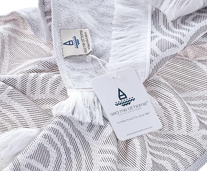 sea me at home Kitchen Towels Decorative Set of 2, Turkish Hand Towels