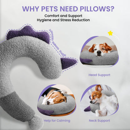 HiPetpy Dog Calming Pillow - Soft Neck Pillow for Dogs, Washable Sleep Pillow for Better Sleep, Reduces Anxiety, Gift for Small/Medium/Large Dogs and Cats