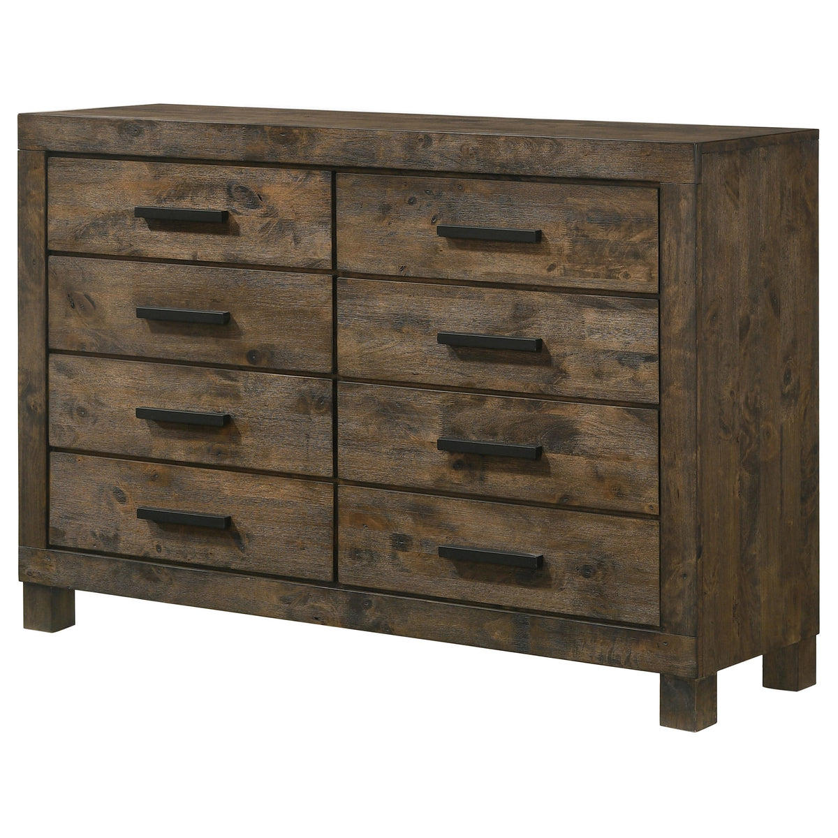 Coaster Home Furnishings Woodmont Farmhouse 58-inch 8-Drawer Bedroom Dresser Clothing Storage Cabinet Wide Chest of Drawers Organizer Unit Rustic Golden Brown 222633