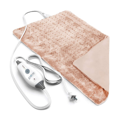 Pure Enrichment PureRelief Deluxe Heating Pad (12" x 24"), Full Body Therapy Pad with 4 InstaHeat Settings, Soft Machine-Washable Microplush Fabric and 2-Hour Auto Safety Shut-Off (Sea Glass)