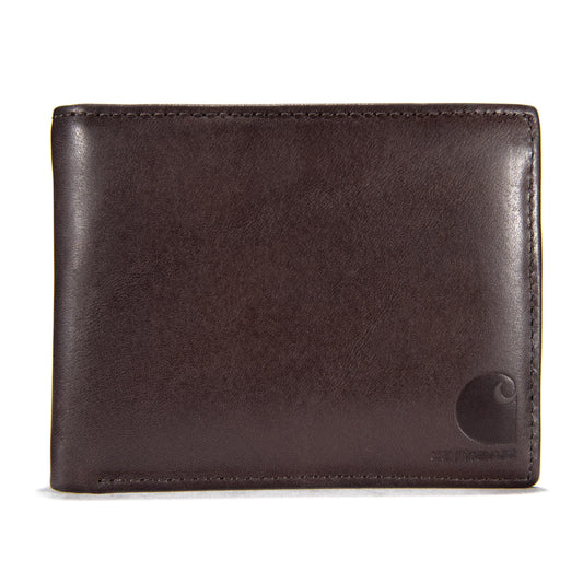 Carhartt Men's Durable Oil Tan Leather Wallets, Available in Multiple Styles – Front pocket, Bi-Fold, Trifold Wallets for Men, RFID Blocking & ID Holder
