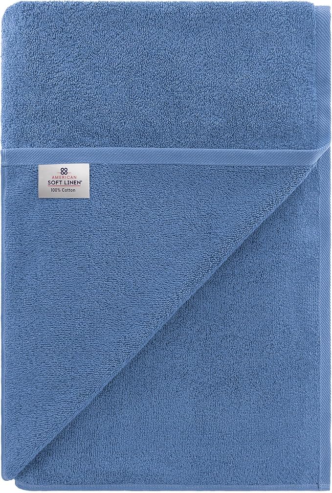 American Soft Linen 100% Cotton 600 GSM Turkish 40x80 Oversized Bath Towel Sheet