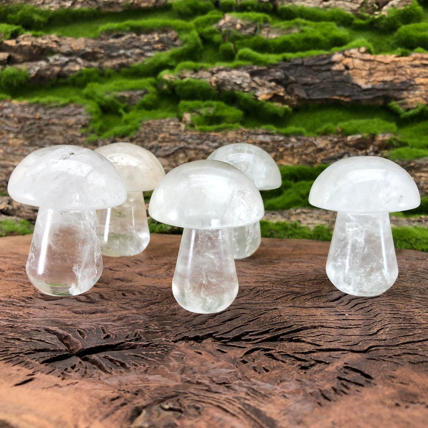 1pc Crystal Mushroom Carving Decor Hand Making Mushroom Worry Stones Crystals Bulk Gemstone Quartz Mushroom Sculpture Decor for Witchcraft Christmas DIY Meditatio (White Crystal)