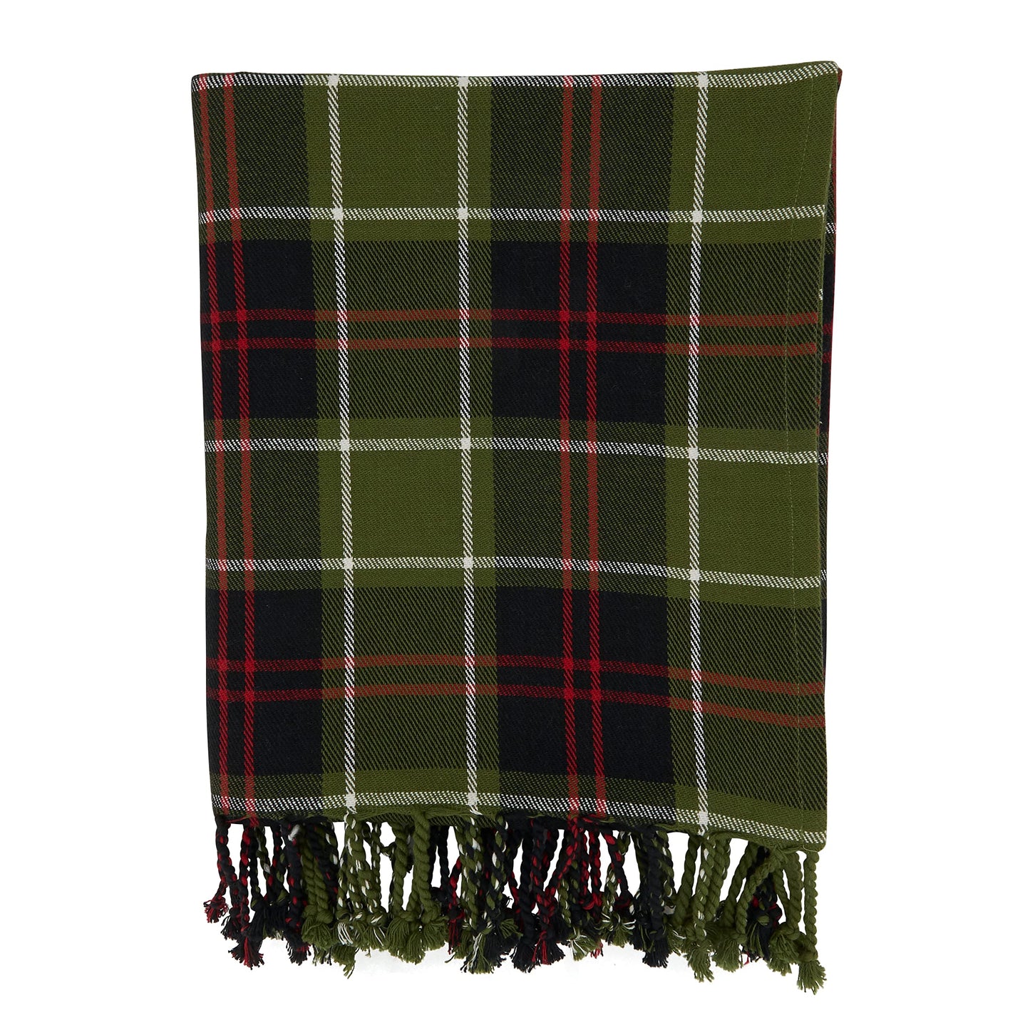 SARO LIFESTYLE Plaid Cotton Throw