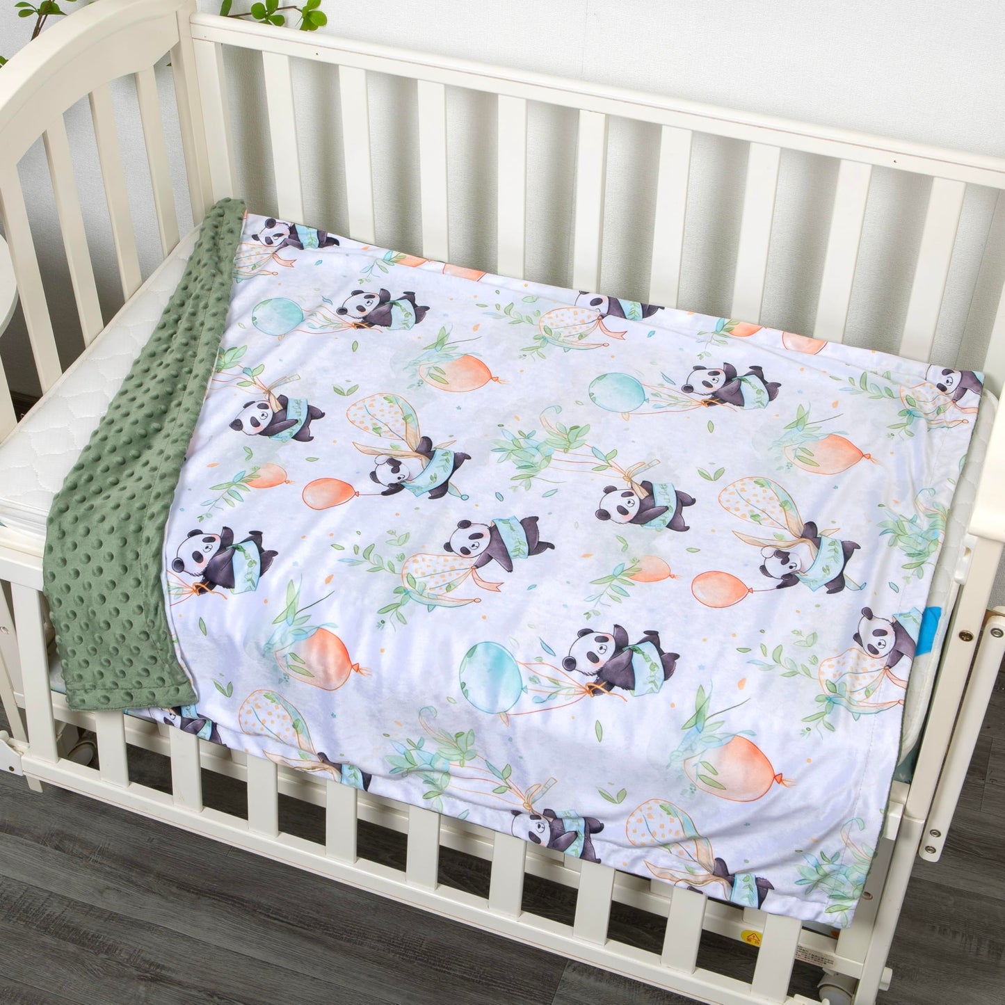 Donsonny Baby Blanket for Boys Girls Soft Minky with Double Layer Dotted Backing, Cartoon Printed 30 x 40 Inch Toddler Blanket (Panda)