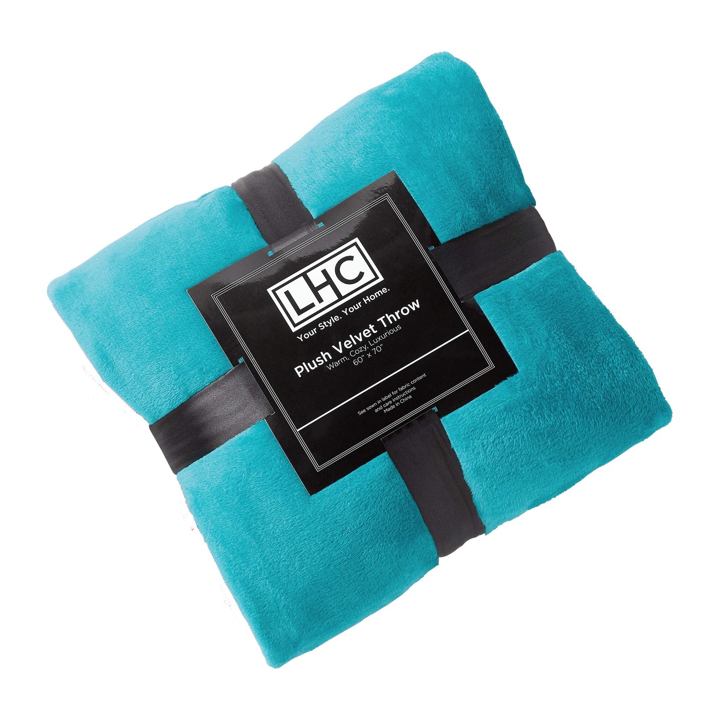 Lavish Home Velvet Throw – Oversized Microfiber Velvet Solid Polyester Throw Blanket – Breathable and Machine Washable in Lagoon Green