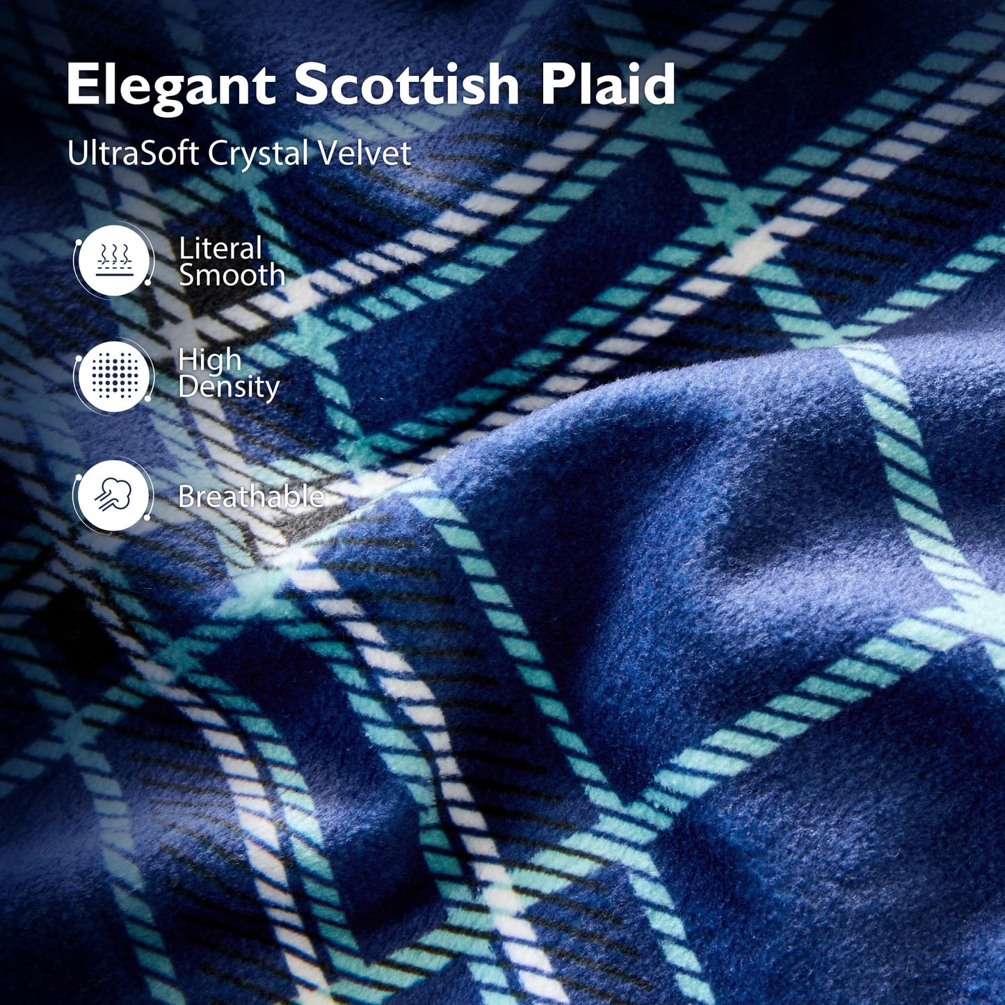 ALPHA HOME Blanket Soft Throw Blanket, Lightweight Fluffy Throw Blanket Throw Size, Luxury Home Decor Throw Blankets for Couch, Sofa, Bed, Blue