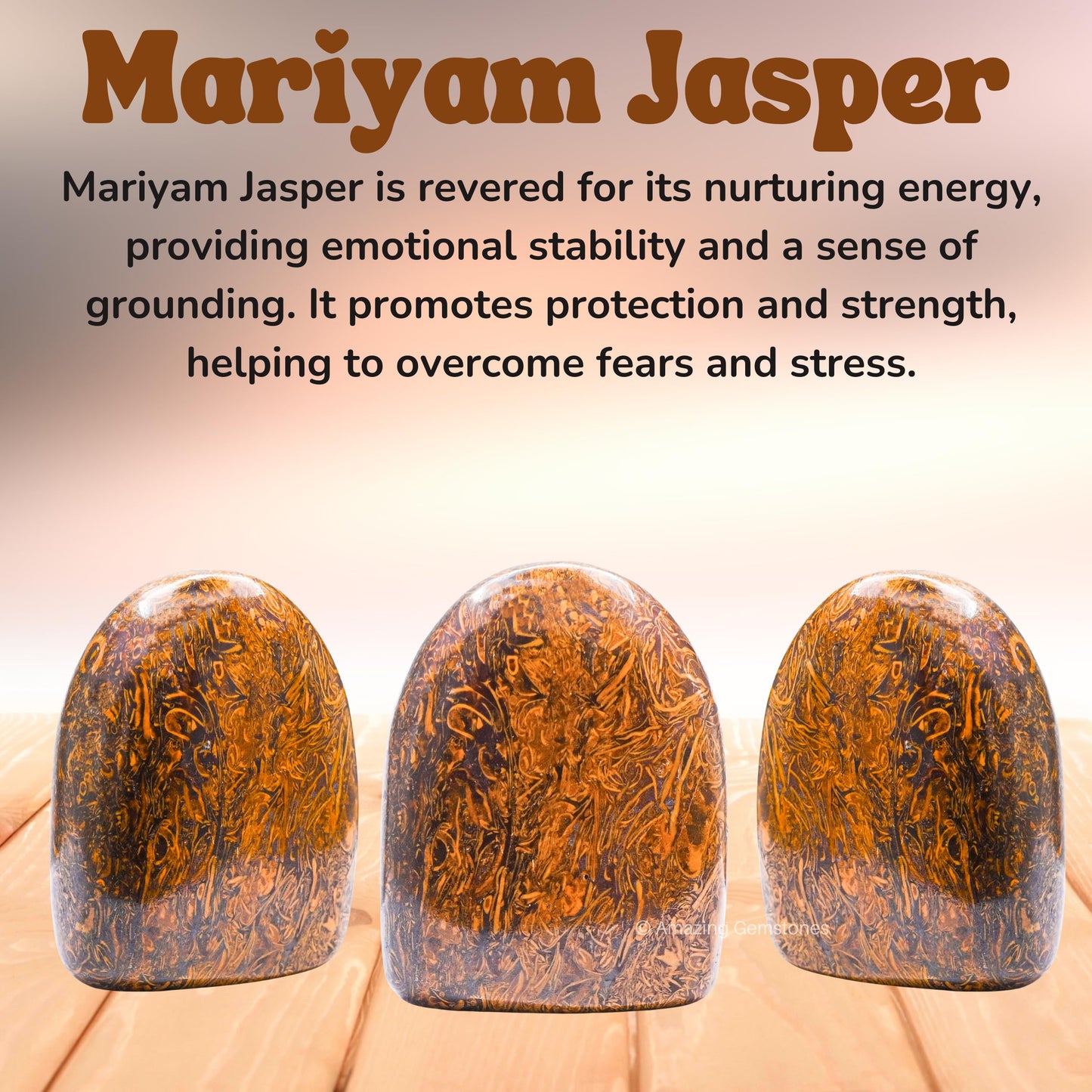 Amazing Gemstone Mariyam Jasper Crystal Standing Palm Stone - Large Mariyam Jasper Palm Stones & Crystals, A++ Grade Gemstones & Crystals - Healing Crystals & Healing Stones Office Home Decor Gifts