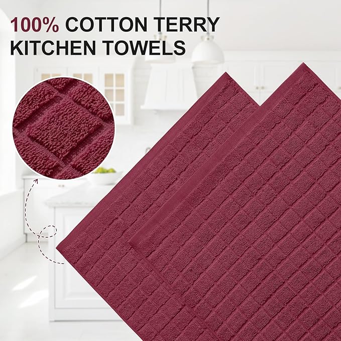 Homaxy Premium Cotton Kitchen Towels 16"x 28", Large Natural Ring Spun 390 GSM