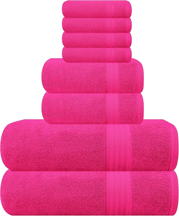 GLAMBURG Ultra Soft 8-Piece Towel Set