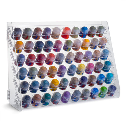 Plydolex Acrylic Paint Organizer - 60 Paint Bottle Holes Compatible with Citadel Bottles - for Wall Mounting and for Desk Use - Suitable for DnD, Warhammer 40K, Pathfinder and Other Miniatures