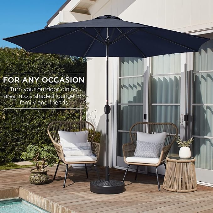 Best Choice Products 10ft Outdoor Table Compatible Steel Polyester Market Patio Umbrella w/Crank and Easy Push Button Tilt