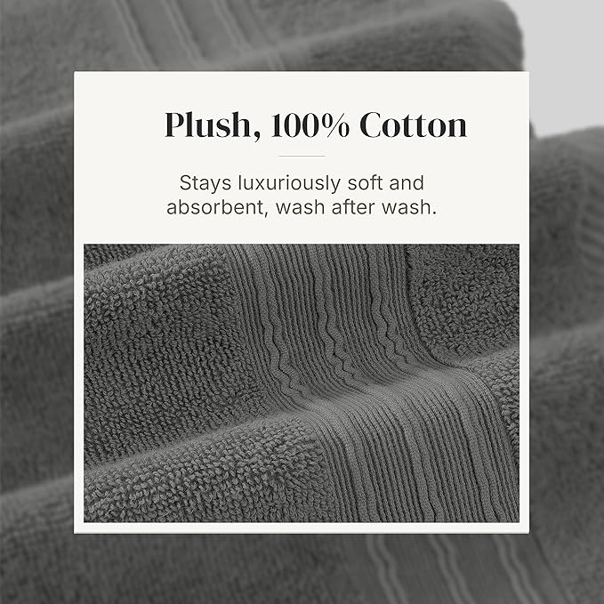 Modern Threads Ophelia 6-Piece 100% Cotton Towel Set – Reversible Yarn Dyed