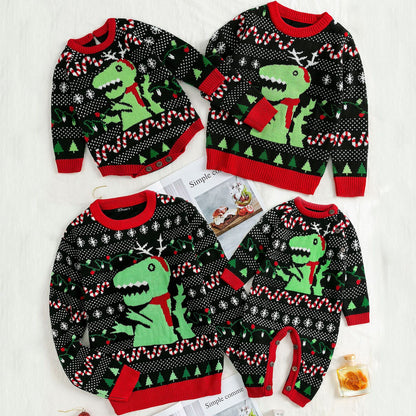 Simplee kids Baby Boys Girls Ugly Christmas Sweater Romper Winter Knitted Pullover Onesies for 12 Months Black
