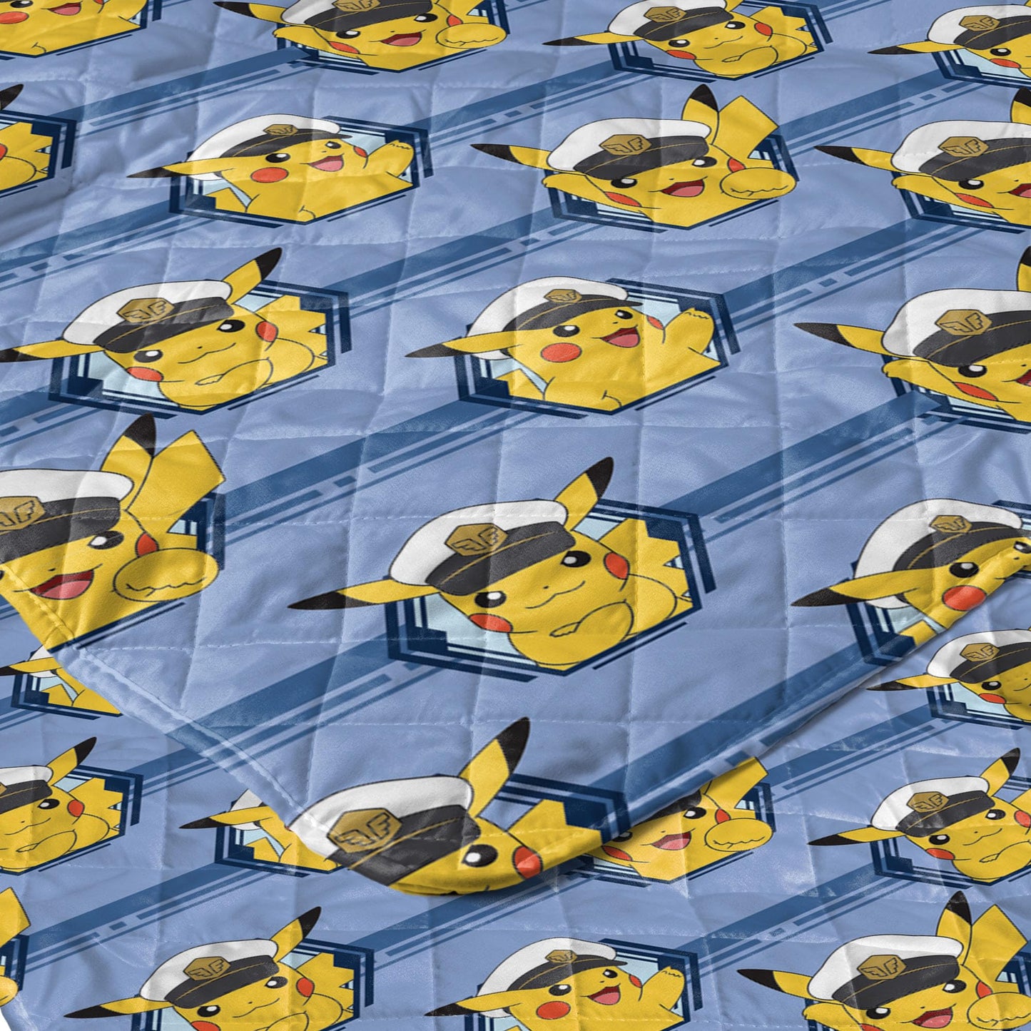 Northwest Pokémon Electric Captain Quilted Throw Blanket, Pikachu Adventure Artwork, Soft and Comfy for Bedding for Bed Couch, 60 x 80 inches