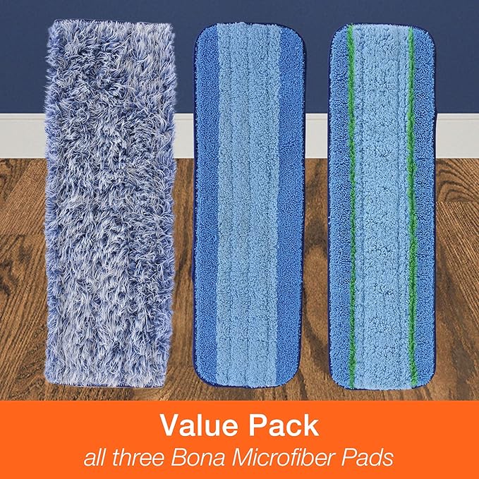 Bona Microfiber Pad 3-Pack includes Dusting, and Deep Cleaning Pad,