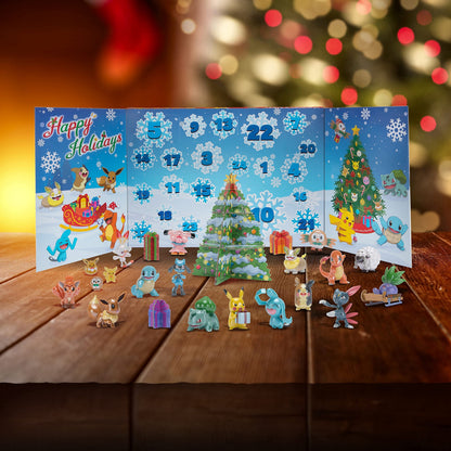 Pokemon 2021 Holiday Advent Calendar for Kids, 24 Gift Pieces - Includes 16 Toy Character Figures & 8 Christmas Accessories - Ages 4+