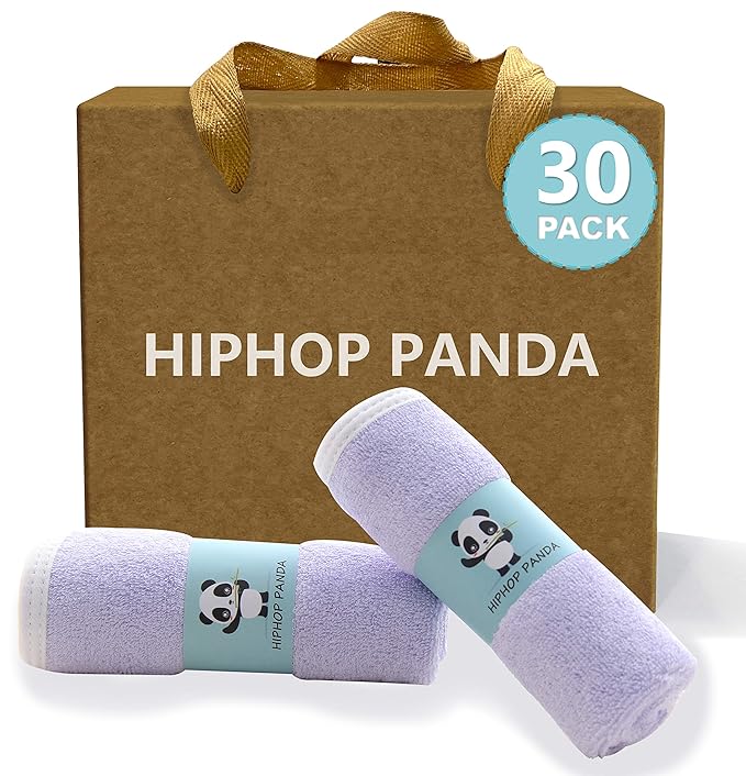 HIPHOP PANDA Baby Washcloths, Rayon Made from Bamboo