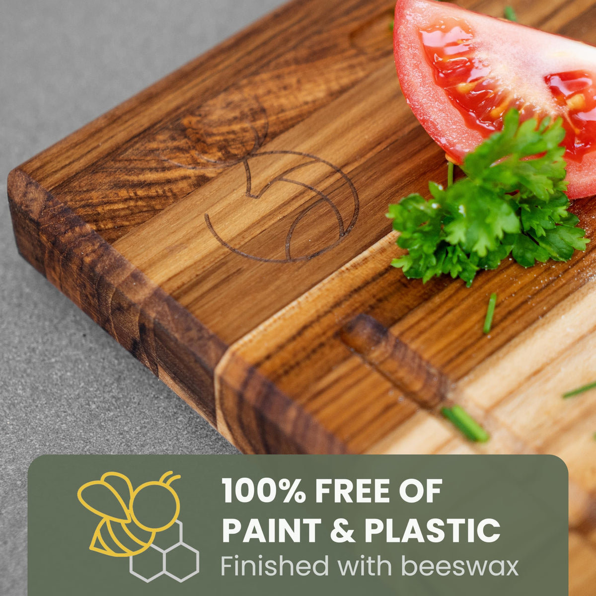 WALDWERK Large Teak Wood Cutting Board (24 x 18 x 1,2") - Solid Wood Cutting Board - Extra Large Teak Wood Chopping Board - Wooden Butcher Block for Kitchen