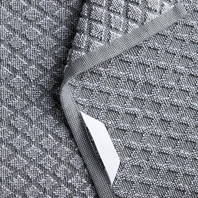 Martha Stewart Honeycomb Chambray Textured Kitchen Towel 4-Pack Set, 100% Cotton