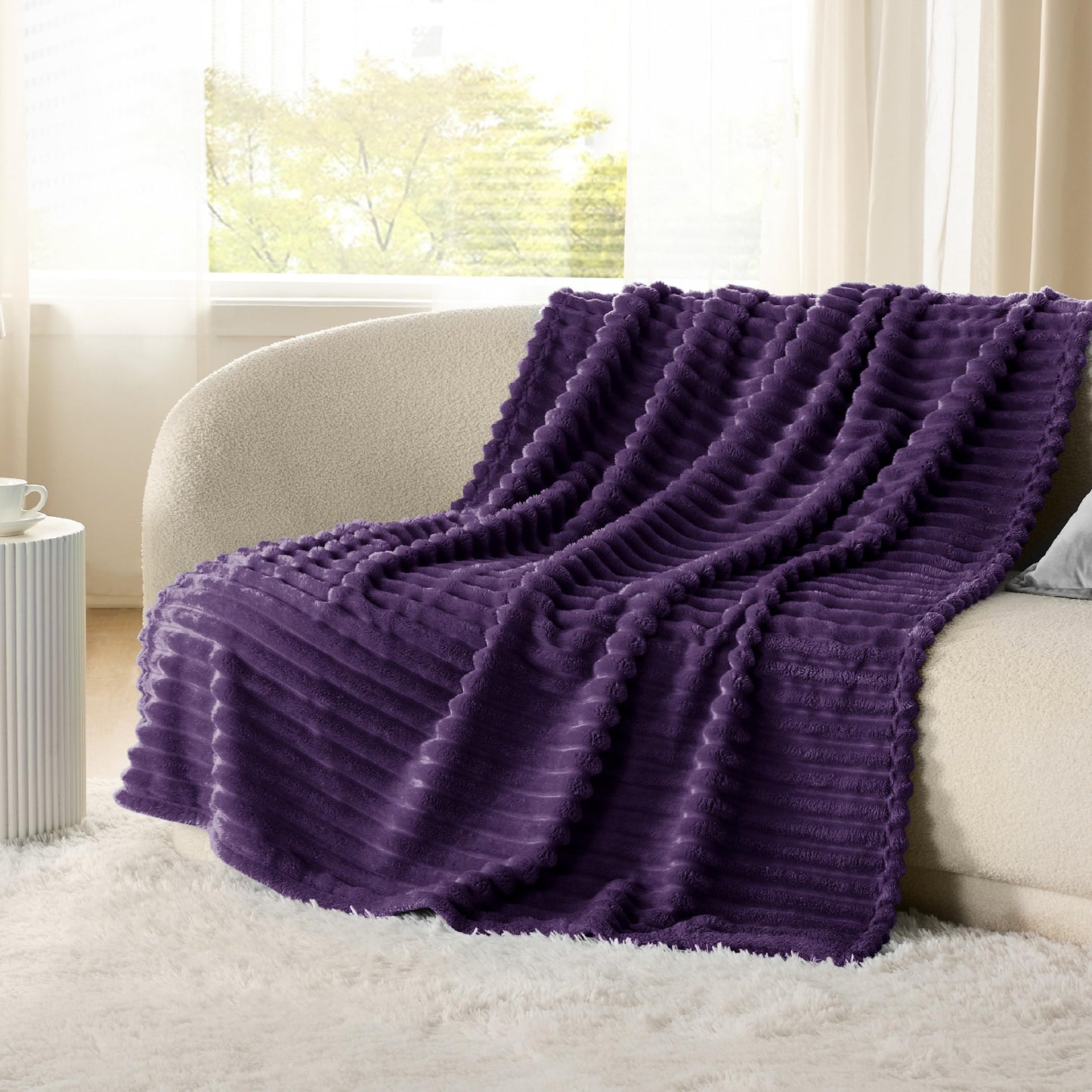 Bedsure Purple Fleece Blanket for Couch&Twin Blanket for Couch,60x80 Inches