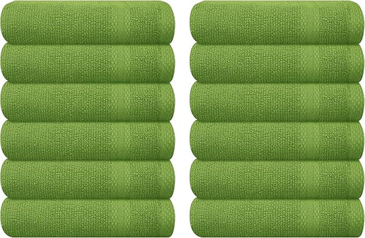 GLAMBURG Ultra Soft 12-Piece Washcloths Set 13x13-100% Ringspun Cotton