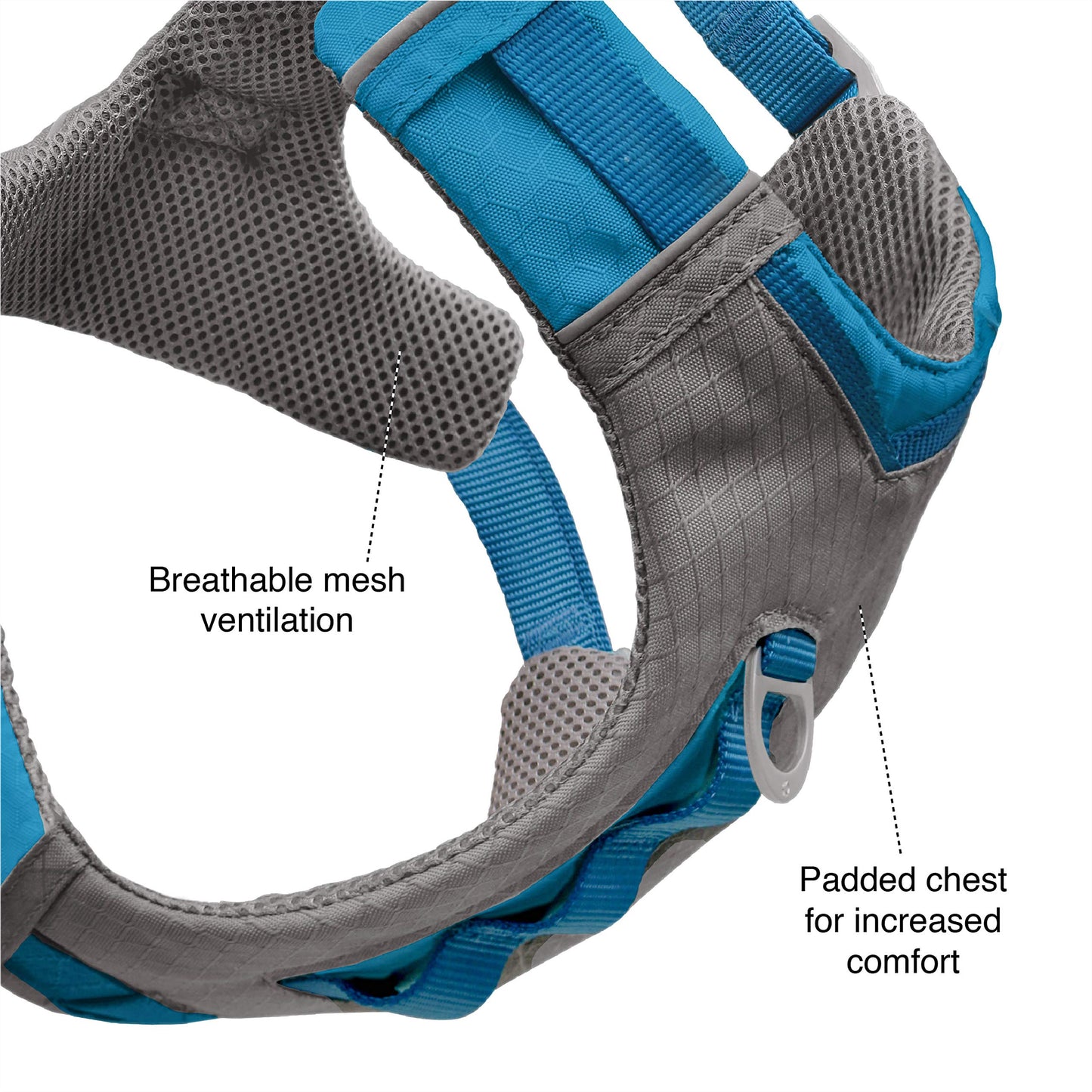 Kurgo Journey Air Dog Harness, Vest Harnesses for Dogs, Pet Hiking Harness for Running & Walking, Reflective, Padded, Includes Control Handle, No Pull Front Clip (Purple, Large)