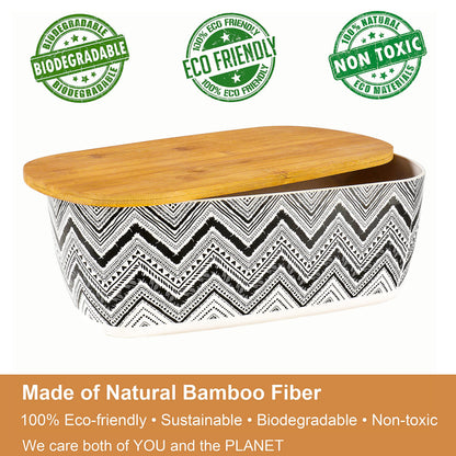 Nomotruc Bread Box For Kitchen Countertop,Bread Box with Cutting Board Lid Made with Bamboo Fiber,Bread Container Holder Keeper Keep Fresh I14.4x8.3x5.6 in……