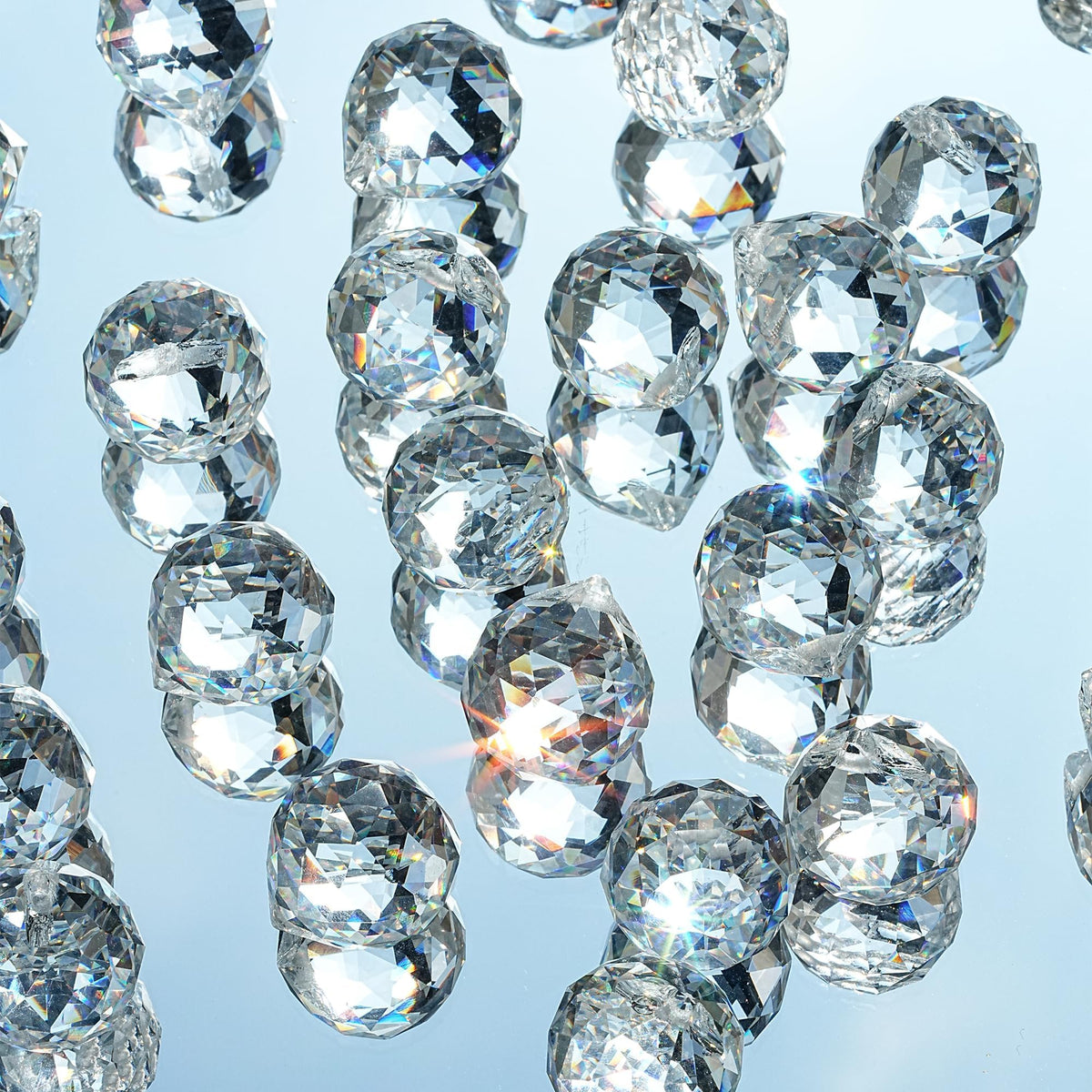 HDCRYSTALGIFTS Crystalsuncatcher 24pcs Clear Crystal Ball Prism Suncatcher Rainbow Pendants Maker, Hanging Crystals Prisms for Windows,20mm
