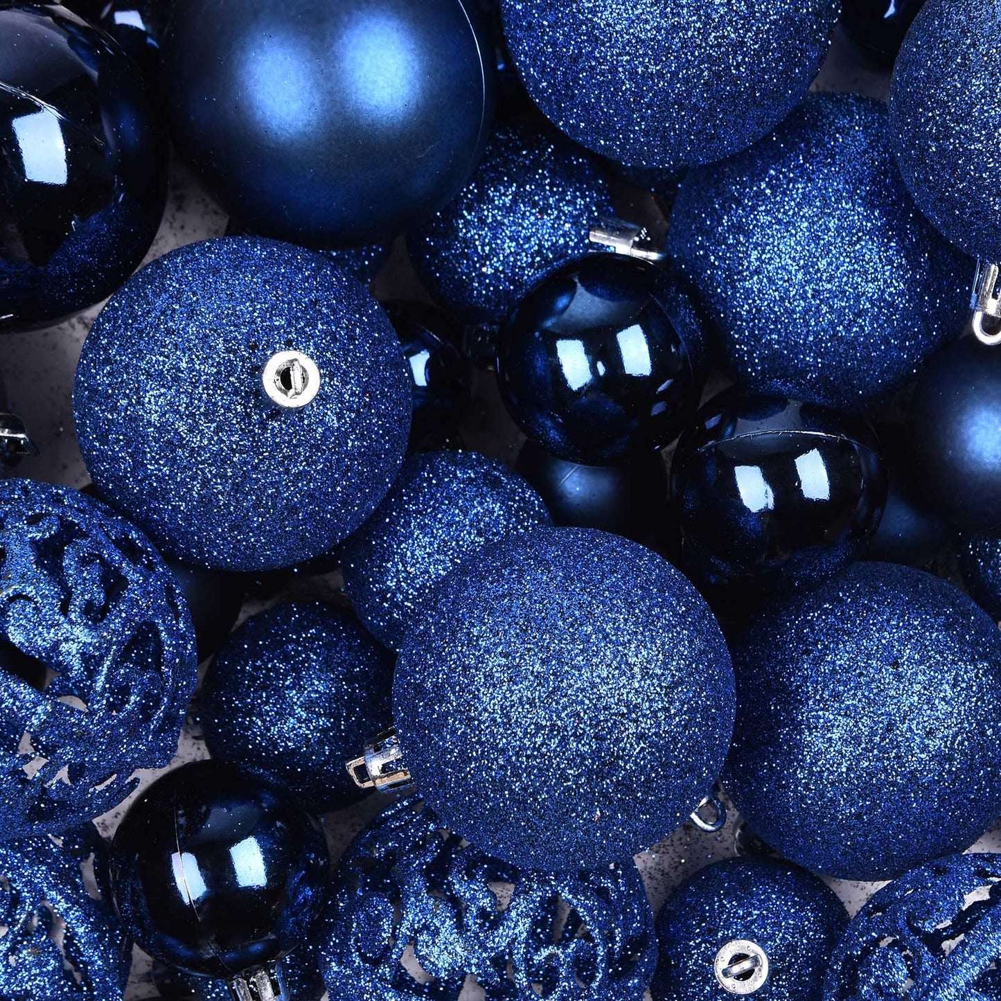 Christmas Balls Tree Ornaments Set, Shatterproof Xmas Decorations Set with Reusable Hand-held Gift Package for Holiday Indoor Tree Decor (100Pcs, Dark Blue)
