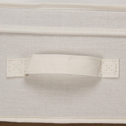 Household Essentials 115 Storage Box with Lid and Handle | Natural Beige Canvas | Jumbo