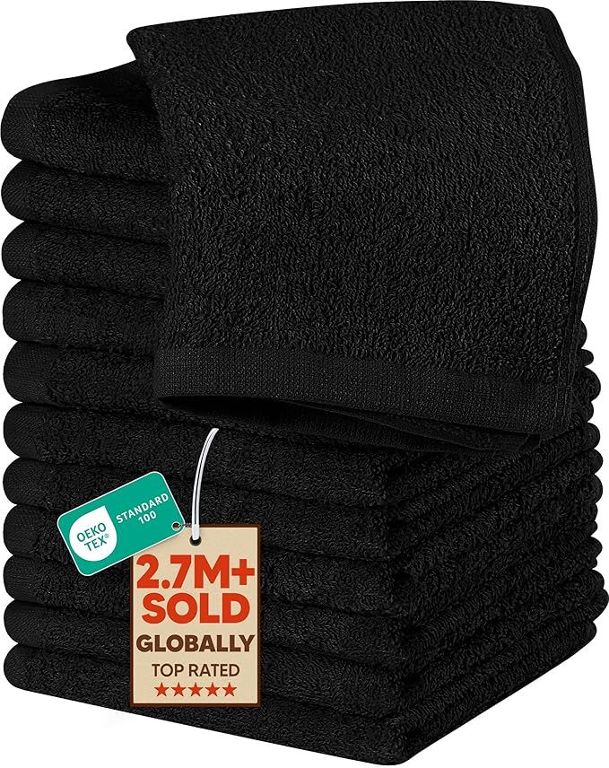 Utopia Towels 12 Pack Cotton Washcloths Set, 100% Ring Spun Cotton, Premium