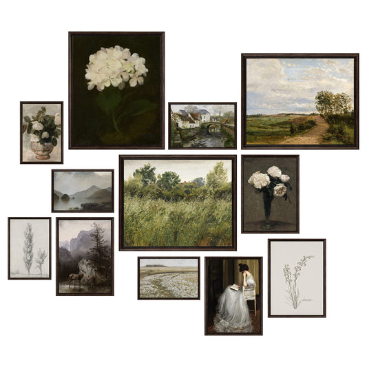 97 Decor Vintage Wall Art Prints - Vintage Posters For Room Aesthetic, Moody Vintage Prints For Wall Decor, French Country Botanical Paintings, Cozy Cottage Gallery Prints For Bedroom (Unframed)