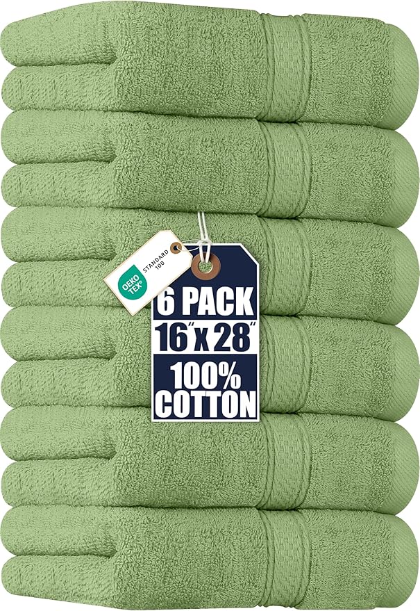 Utopia Towels 6 Pack Premium Hand Towels Set, 16 by 28 inches, 100% Ring Spun