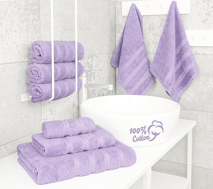 American Soft Linen Luxury 6 Piece Towel Set, 2 Bath Towels 2 Hand Towel 2