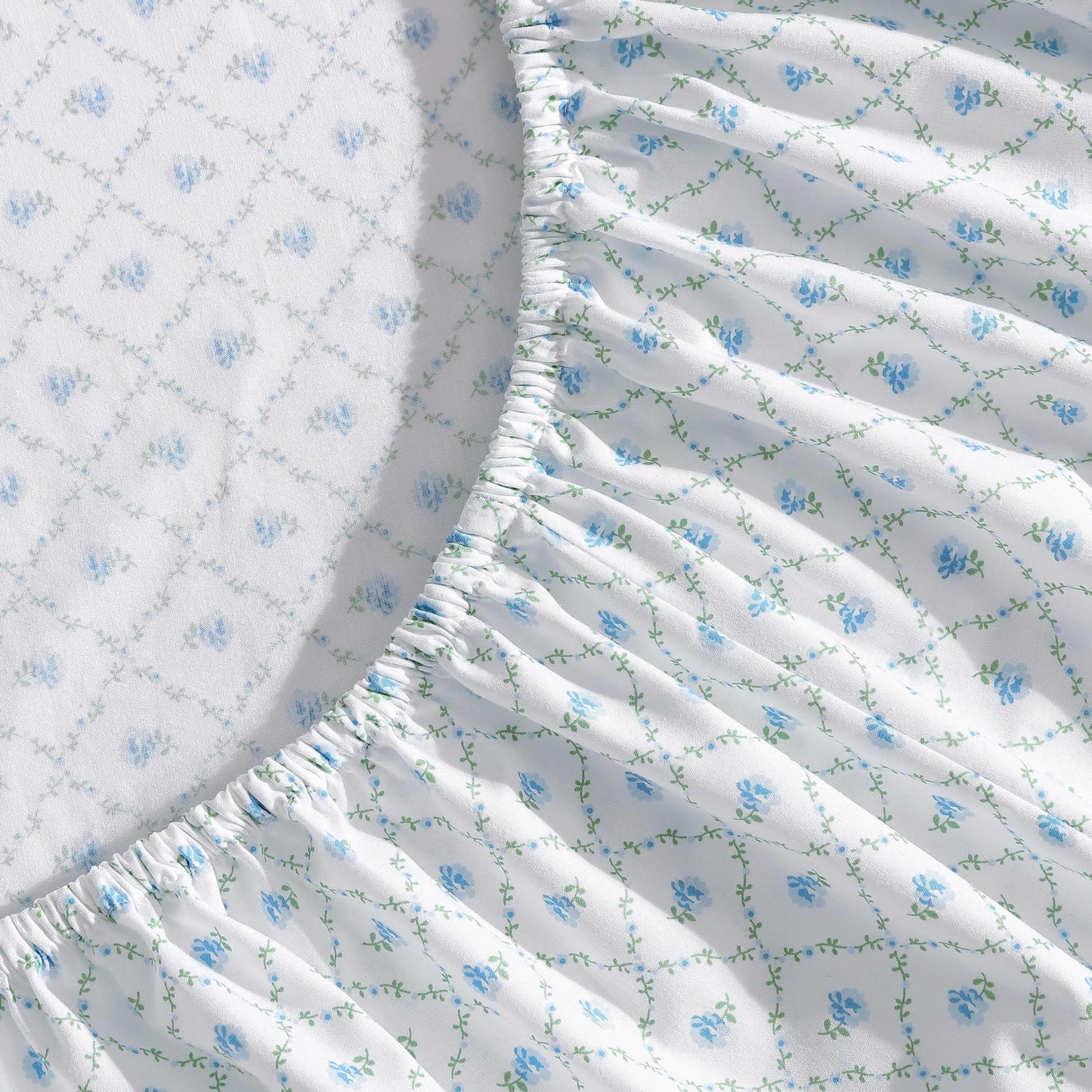 Laura Ashley - Sheet Set, Breathable Percale Cotton Bedding, 200 Thread Count, Deep Pocket, Chic Home Decor (Kate Blue, King)