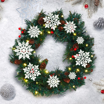 Christmas Snowflake Decorations Indoor, 36pcs White Flocked Christmas Snowflake Ornaments, Hanging Velvet Snow Flakes for Xmas Tree Decoration Winter Wonderland Party Baby Shower Holiday Home Decor