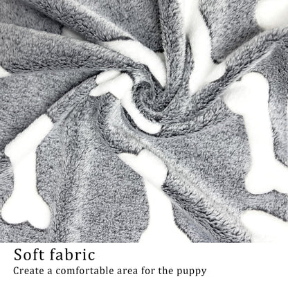 1 Pack 3 Blankets Super Soft Fluffy Premium Fleece Pet Blanket Flannel Paw Printed Throw for Dog Puppy Cat (Large 41x31'', Star, Bone, Love)