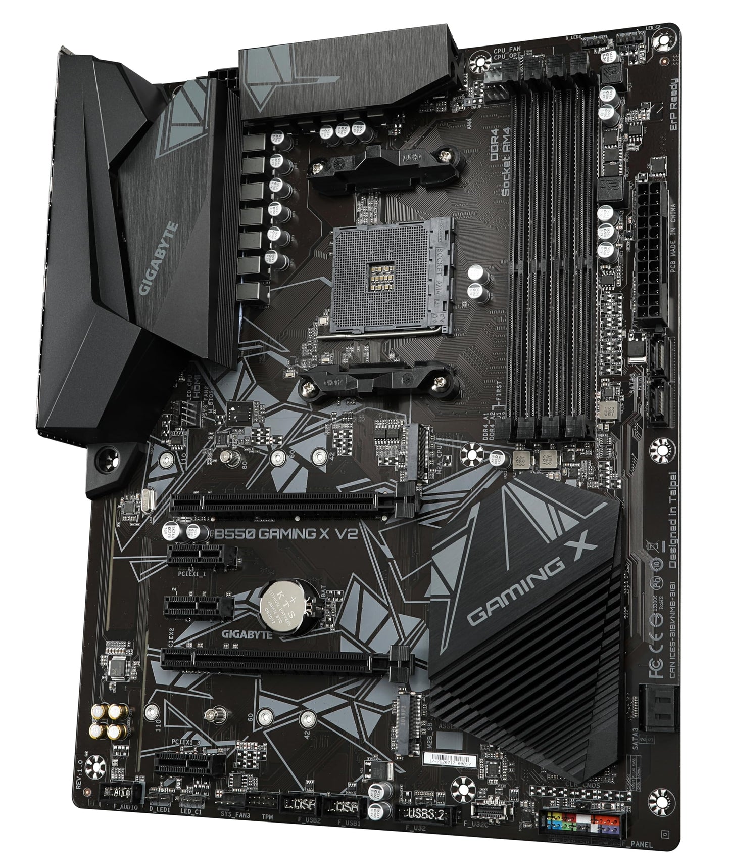 Gigabyte B550 Gaming X V2 Motherboard - Supports AMD Ryzen 5000 Series AM4 CPUs, 10+3 Phases Digital Twin Power Design, up to 4733MHz DDR4 (OC), 2xPCIe 3.0 M.2, GbE LAN, USB 3.2 Gen1